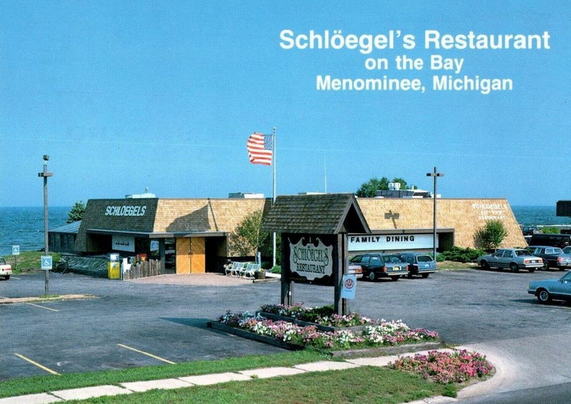 Watermark Bay View Restaurant & Bakery (Schloegels Restaurant) - Vintage Postcard (newer photo)